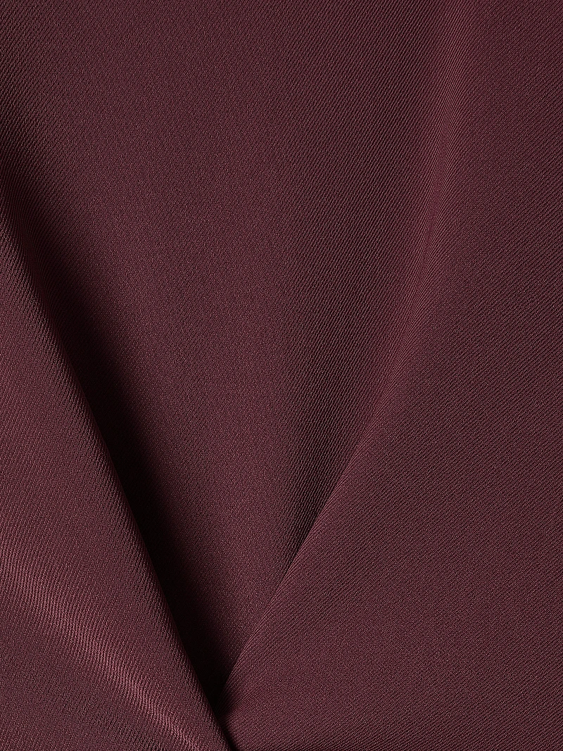 Robe Midi en Sergé à Manches Très Courtes et Col V