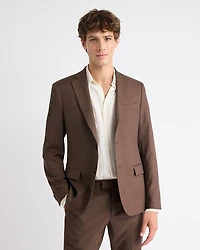 Slim-Fit Brown Suit Blazer
