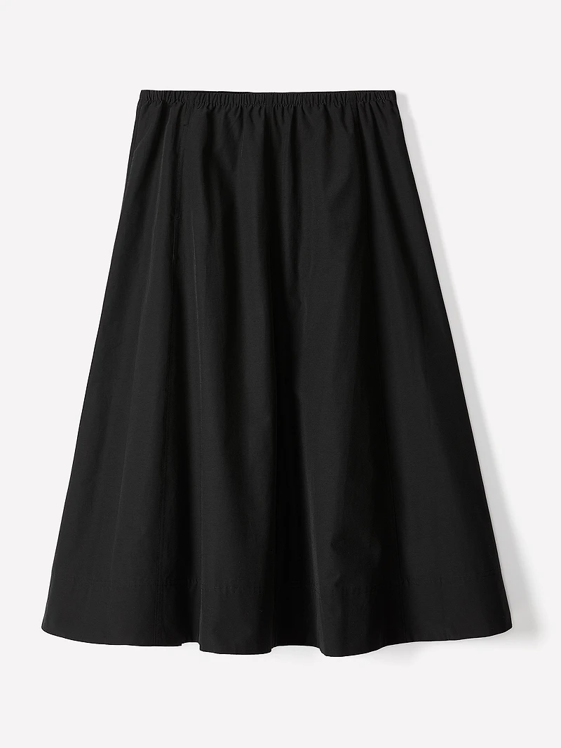 High-Rise A-Line Midi Skirt