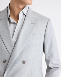 Veston de Complet Rayé à Coupe Ajustée Boutonnage Double