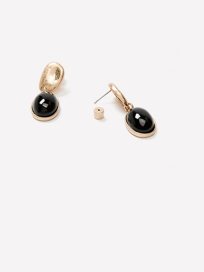 Earrings with Semi-Precious Stone Pendants