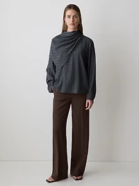 Mid-Rise Wide-Leg Heavy Twill Pant
