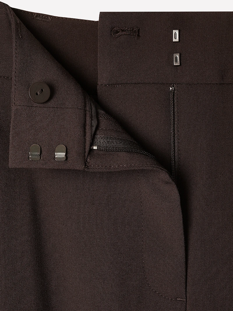 Twill High-Rise Barrel Ankle Pant