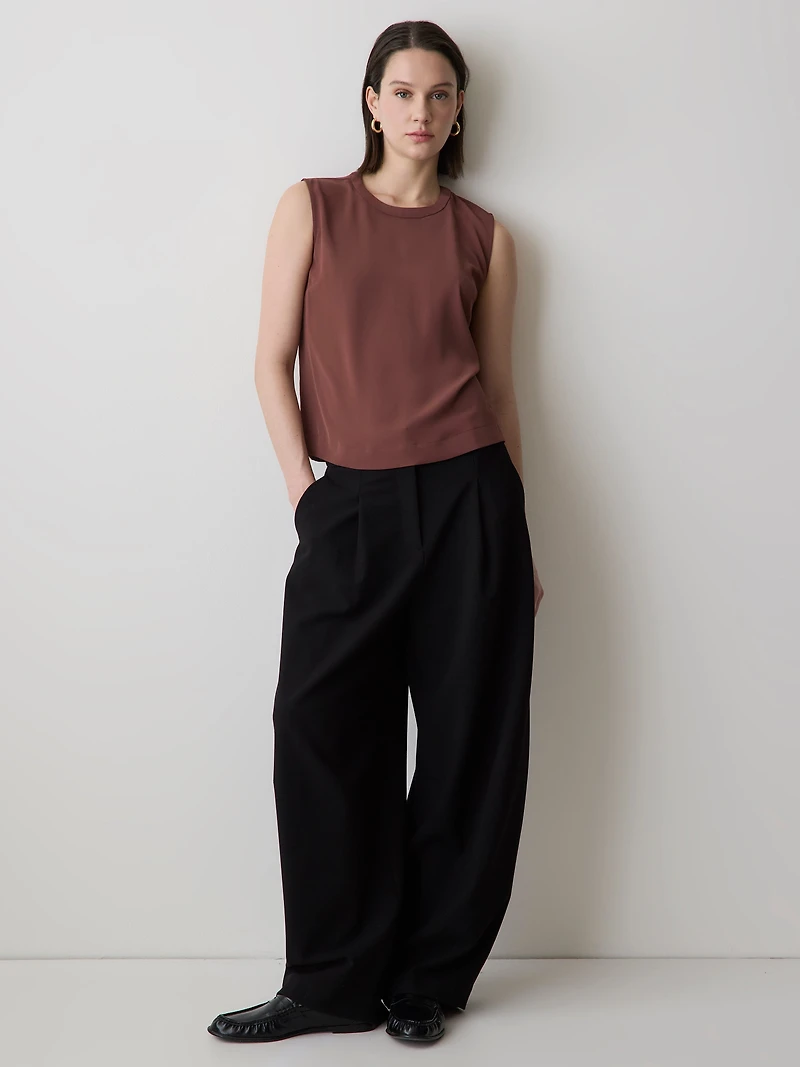 Crew-Neck Satin Cami