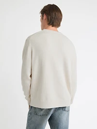 Cashmere-Blend Long-Sleeve Crew-Neck Sweater