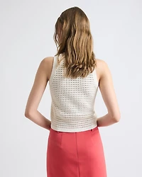 Sleeveless Short Crochet Sweater