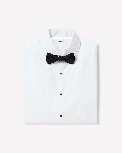 White Tailored-Fit Tuxedo Shirt with French Cuffs