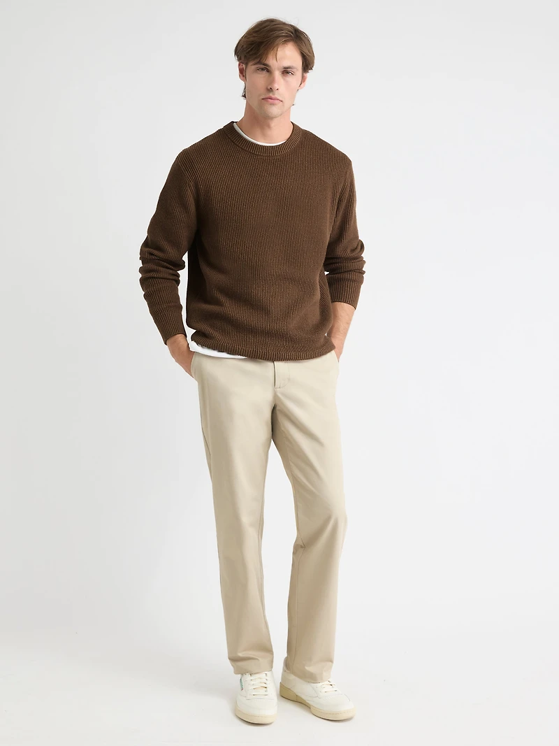Cashmere-Blend Long-Sleeve Crew-Neck Sweater