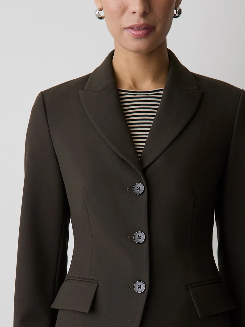 Three-Button Fitted Blazer