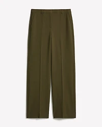 Pantalon en Sergé Épais à Taille Mi-Haute et Jambe Large