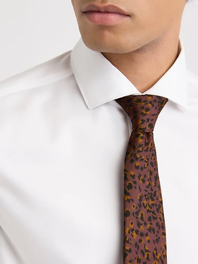 Cravate Régulière à Imprimé Léopard