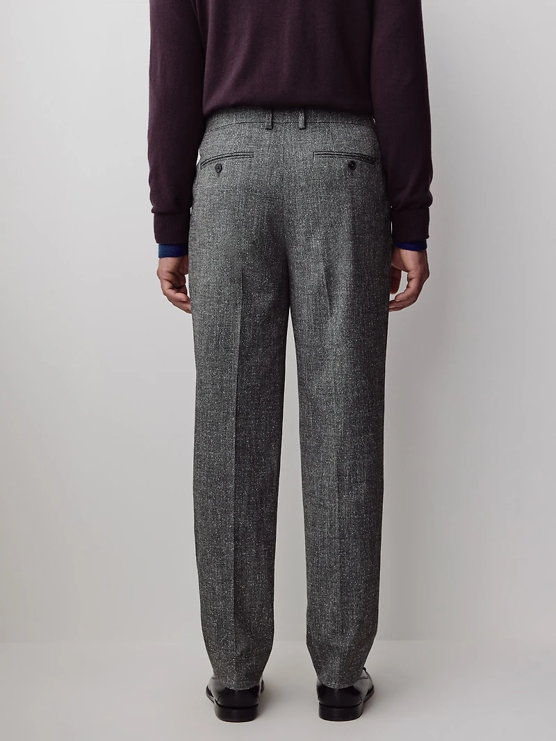 Pantalon de Ville en Tweed à Jambe Fuselée