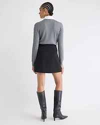 Ultra High-Rise Pleated Twill Mini Skirt