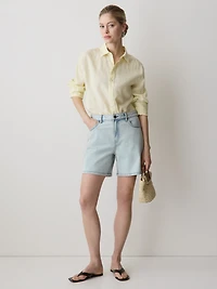 Short en Denim à Taille Haute