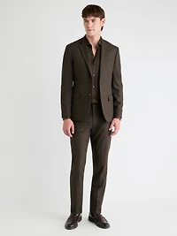 Slim-Fit Dark Brown Brushed Twill Blazer
