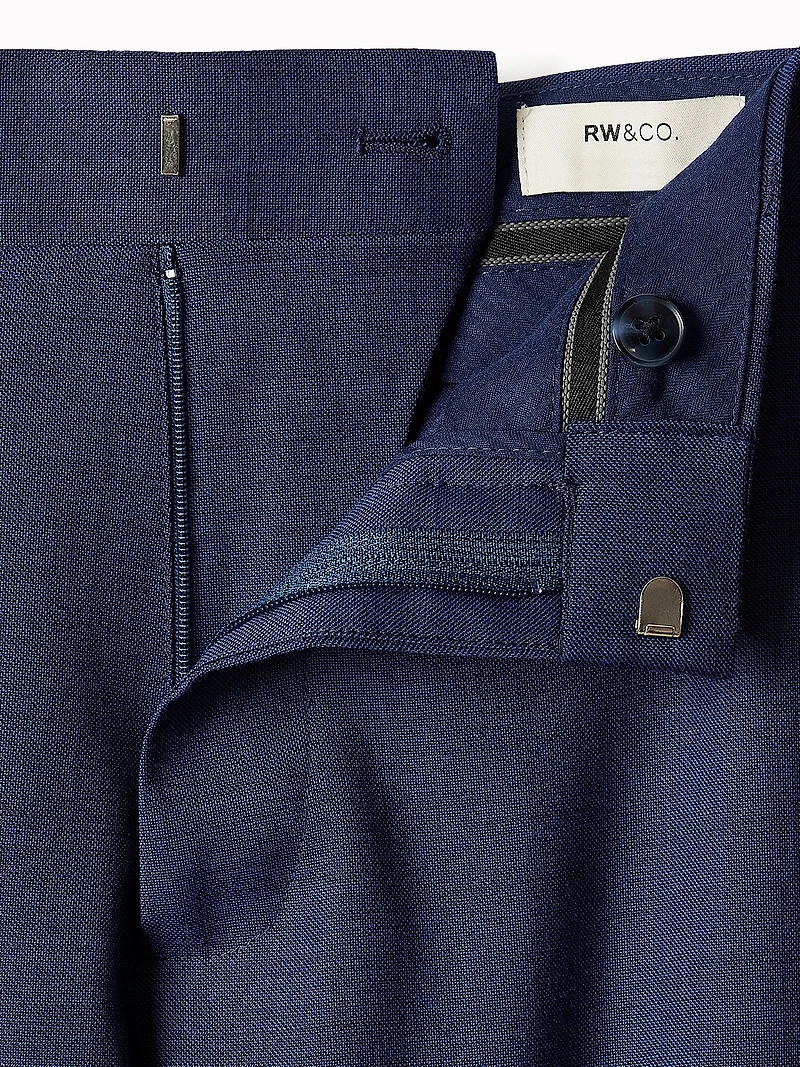Blue Tailored-Fit Wool Suit Pant