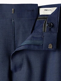 Blue Tailored-Fit Wool Suit Pant