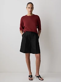 Short-Sleeve Crew-Neck Boxy Sweater