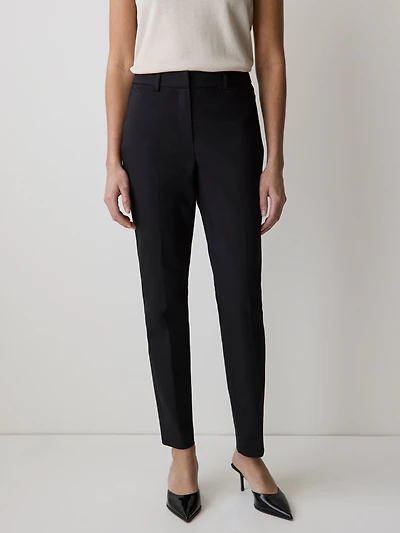 Pantalon Indispensable Cheville Coupe Courbes Noir à Jambe Étroite et Taille Mi-Haute