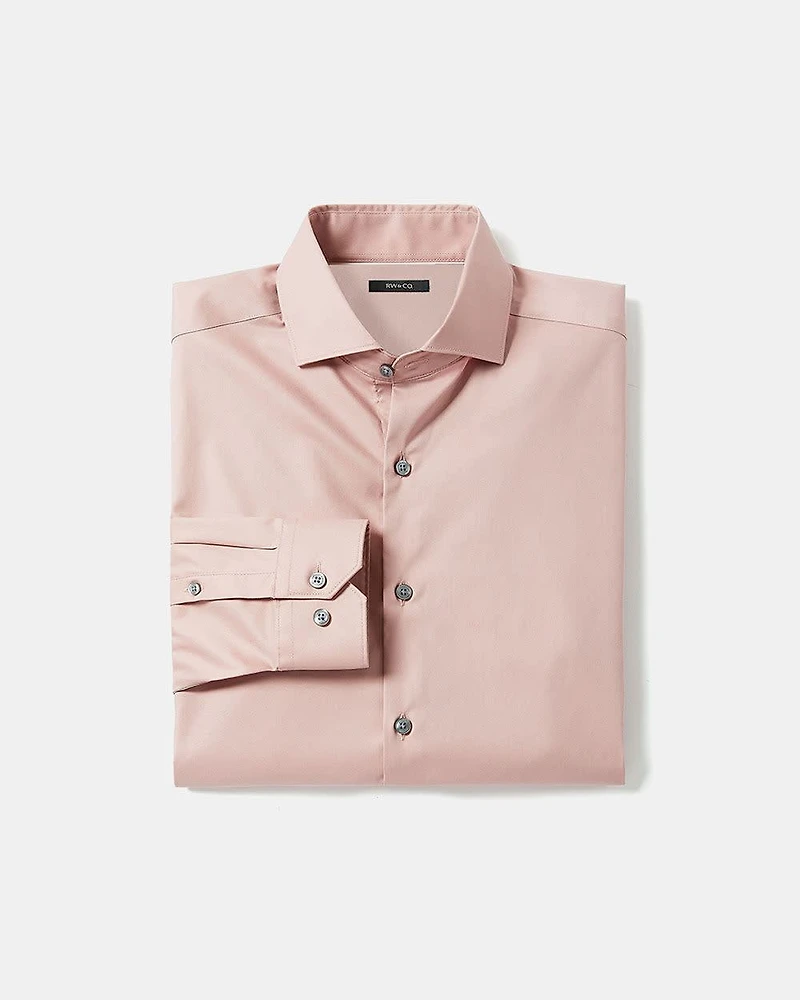 Slim-Fit Solid Sateen Dress Shirt