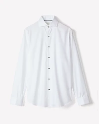 White Tailored Fit Tuxedo Shirt with French Cuffs