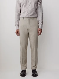 Pantalon en Sergé Brossé Avoine à Coupe Étroite