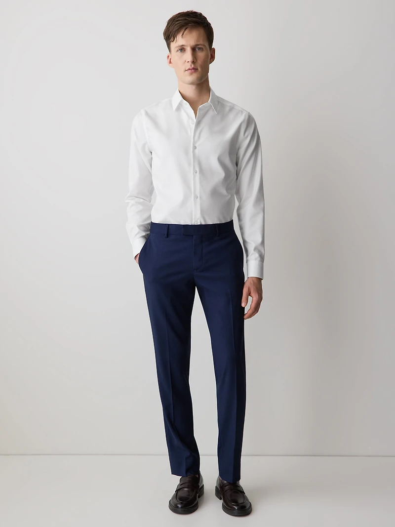 Slim Fit Solid Supima (R) Cotton Twill Dress Shirt