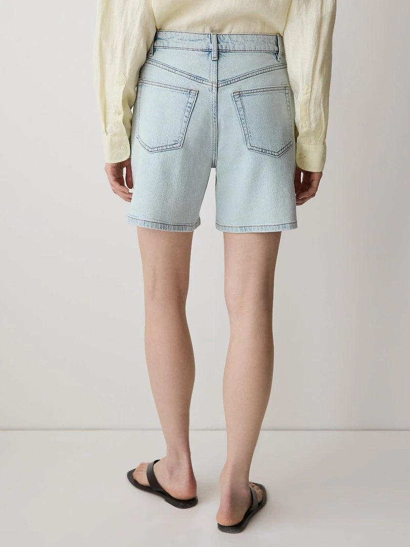 Short en Denim à Taille Haute
