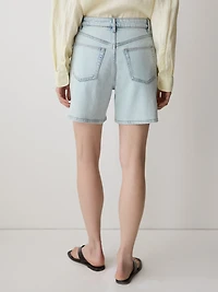 Short en Denim à Taille Haute