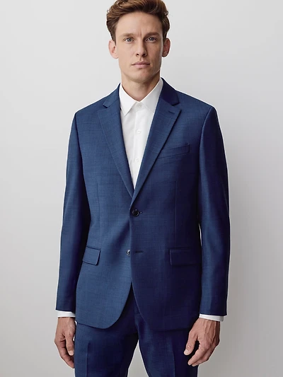 Blue Slim Fit Wool Suit Blazer
