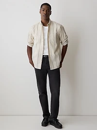 Short-Sleeve Crew-Neck Ribbed Tee