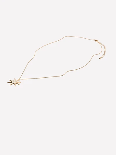 Long Necklace with Sun Pendant