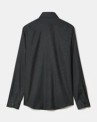 Chemise Habillée à Coupe Étroite en Dobby Micro Motif de Carrés