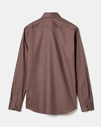 Slim-Fit Solid Sateen Dress Shirt