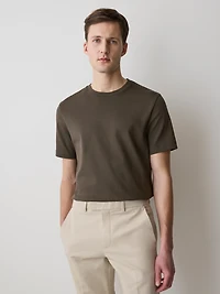 T-Shirt Uni à Manches Courtes et Col Rond