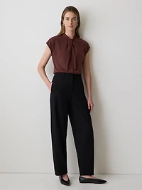 Pantalon à Jambe Ballon et Taille Haute