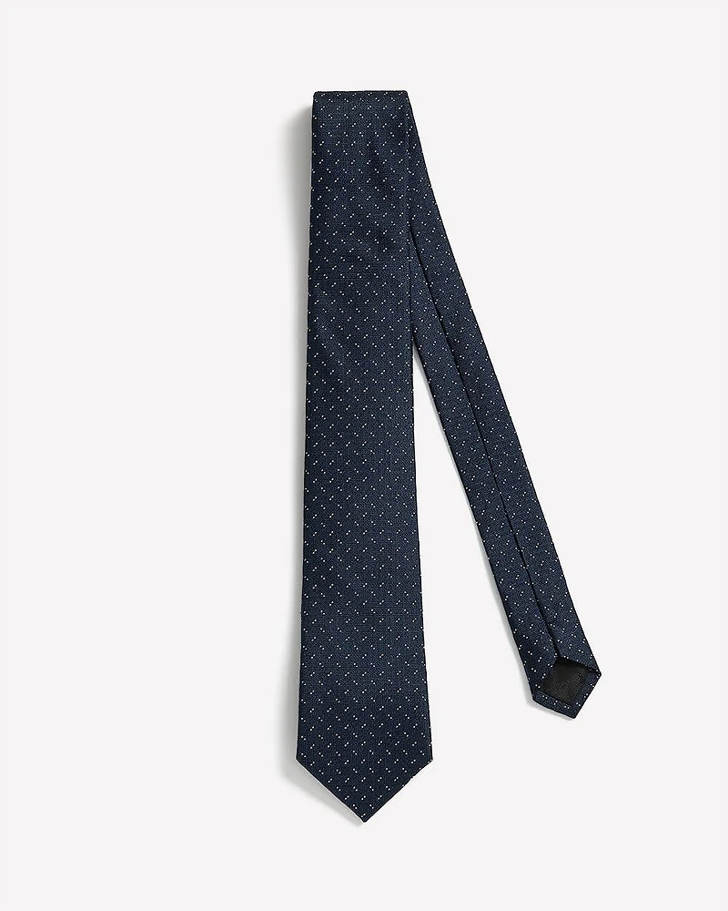 Navy Regular Textured Tie with Dots