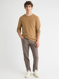 T-Shirt Gaufré à Manches Longues et Col Rond