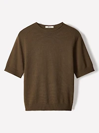 Short-Sleeve Mock-Neck Sweater