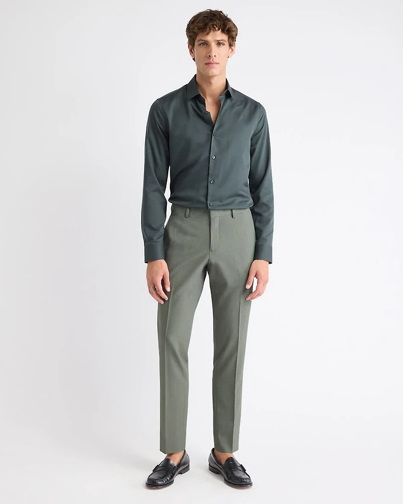 Slim-Fit Solid Cotton Modal Dress Shirt