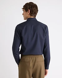 Slim-Fit Solid Cotton Modal Dress Shirt