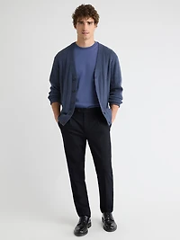 Wool-Blend Tapered-Leg Pleated Dress Pant