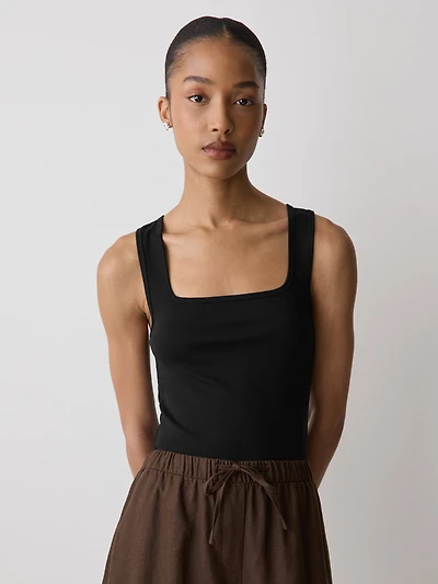 Camisole à Col Carré et Bretelles Larges
