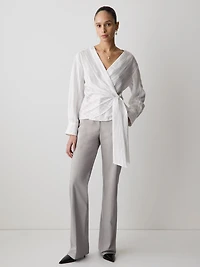 Pantalon Indispensable Coupe Signature à Jambe Large et Taille Haute