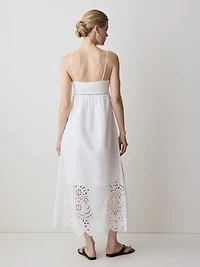 Robe Maxi à Oeillets Sans Manches Col en Coeur