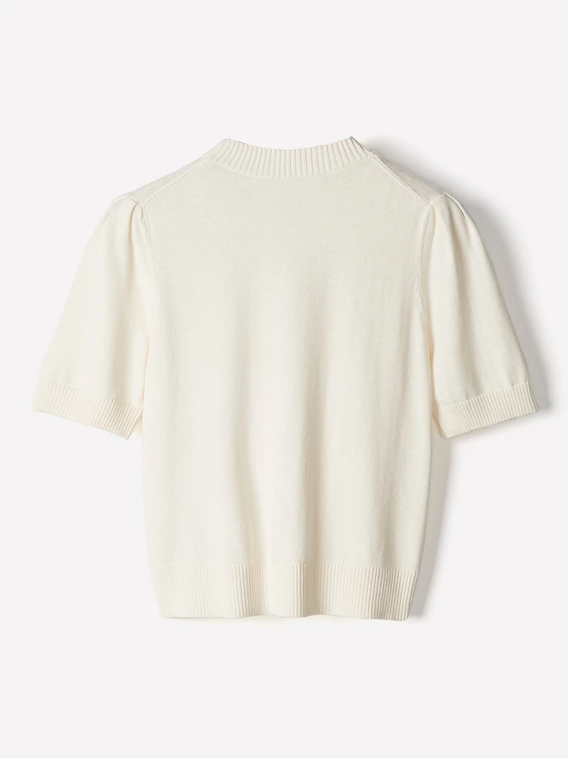 Short-Sleeve Crew-Neck Sweater