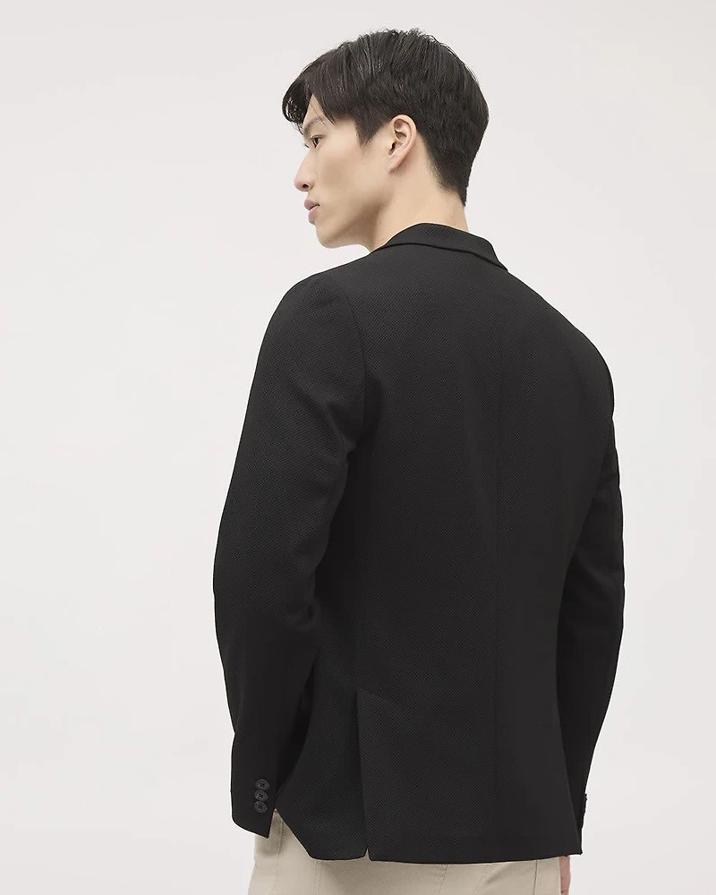 Slim-Fit Textured Knit Blazer