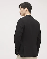 Slim-Fit Textured Knit Blazer