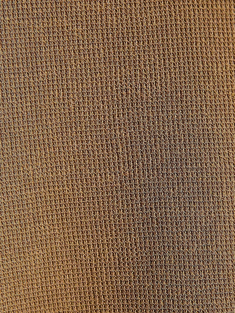 T-Shirt Gaufré à Manches Longues et Col Rond