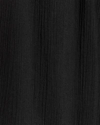 Long-Sleeve U-Neck Gauze Blouse